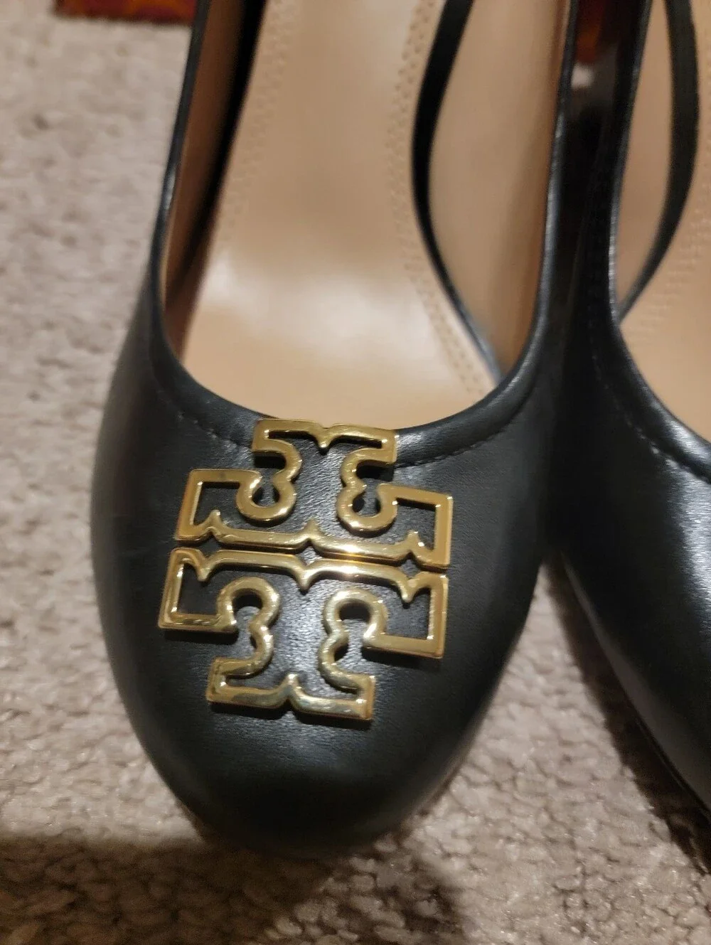 Tory Burch Melinda Wedge Pumps Heels Black Size 10